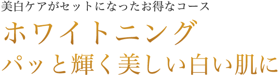 美白ケアがセットになったお得なコース 徹底美白ケア ぱっと輝く美しい白い肌に