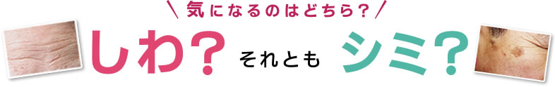 気になるのはどちら？　しわ？それともシミ？